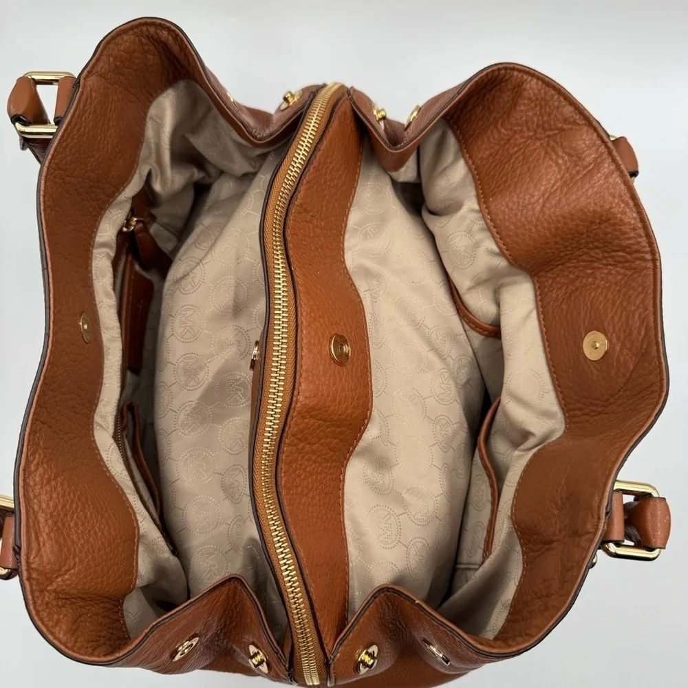 Michael Kors Bedford Tan Leather Satchel | Very Good Condition - Picture 12 of 13